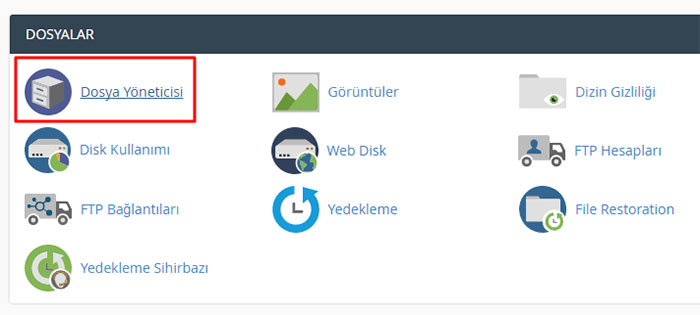 Cpanel Dosya Yöneticisi