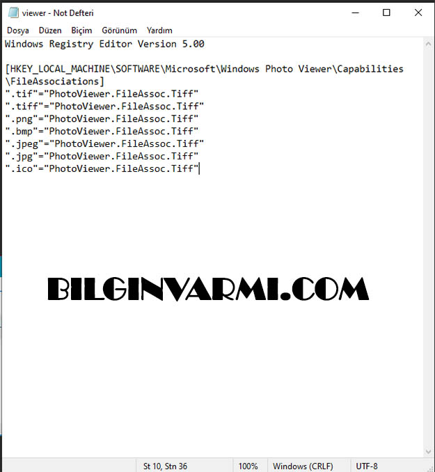 Windows 10’da Eski Fotoğraf Görüntüleyicisine Dönmek.. Viewer Reg Kaydet