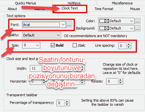 Windows Bilgisayarda Saatin Fontunu Ve Boyutunu Değiştirme