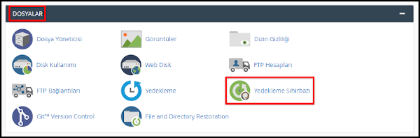 cPanel site yedeği alma